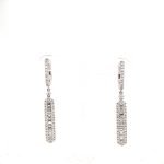 18KW Gold Diamond Dangle Huggie Earrings