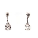 18KW Diamond Dangle Earrings