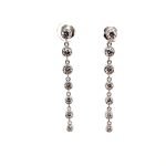 14K Gold Bezel Set Graduated Diamonds Drop Earrings