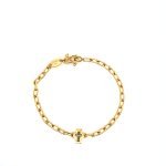 22K Yellow Gold Framed Diamond Cross Link Bracelet