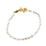 22k Gold & Silver Links Unissex Chain Bracelet