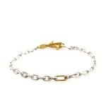 22k Gold & Silver Links Unissex Chain Bracelet
