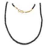 22K Gold Graduated Black Diamonds Beads Necklace