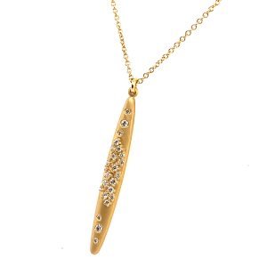14K Polished and Textured Hamsa Pendant