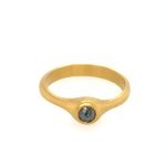 22K Gold Rose Cut Gray Diamond Solitaire Ring