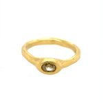 22K Gold Oval Fancy Yellow Solitaire Diamond Ring