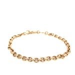 14KY Gold Unisex Oval Links Bracelet