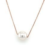 14KR Gold White Pearl Solitary Necklace