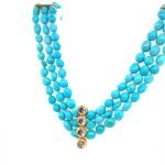 22K Gold 3 Strand Turquoise Salt & Pepper