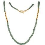 22KY Gold Green Sapphire Beads Necklace