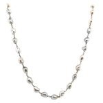 Platinum Wire Warped Graduated Free Form Pearl