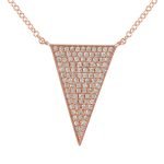14k Rose Gold Diamond Triangle Necklace