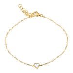 14k Yellow Gold Shell Heart Bracelet