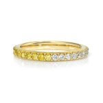 18KY Gold White & Yellow Diamonds Eternity Ring