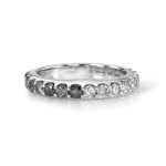 18K White Gold Salt And Pepper Diamond Eternity Band