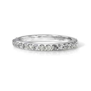 18 Karat Gold Round Diamonds Eternity Wedding Ring