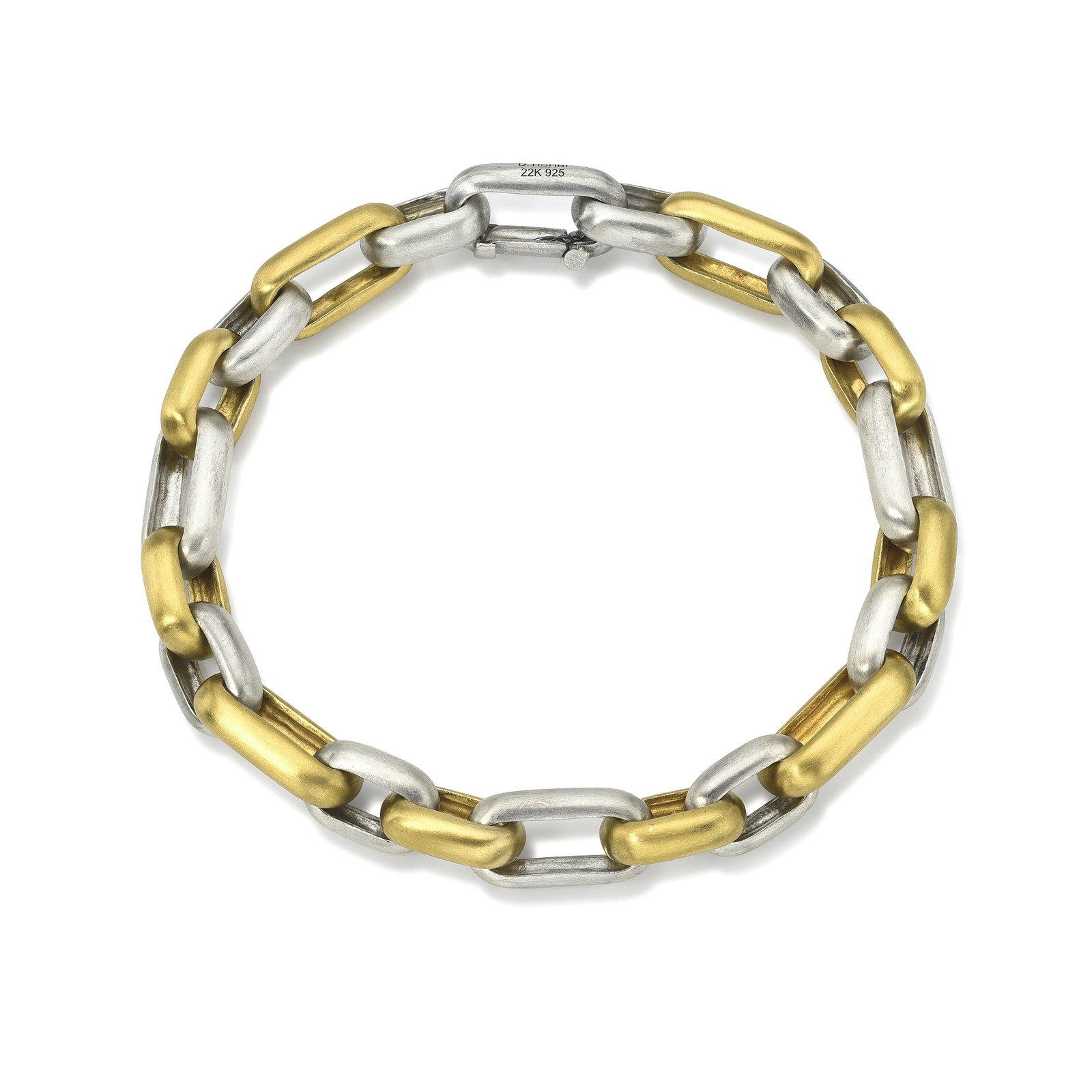 22K Gold & Silver Alternate Links Chain Bracelet
