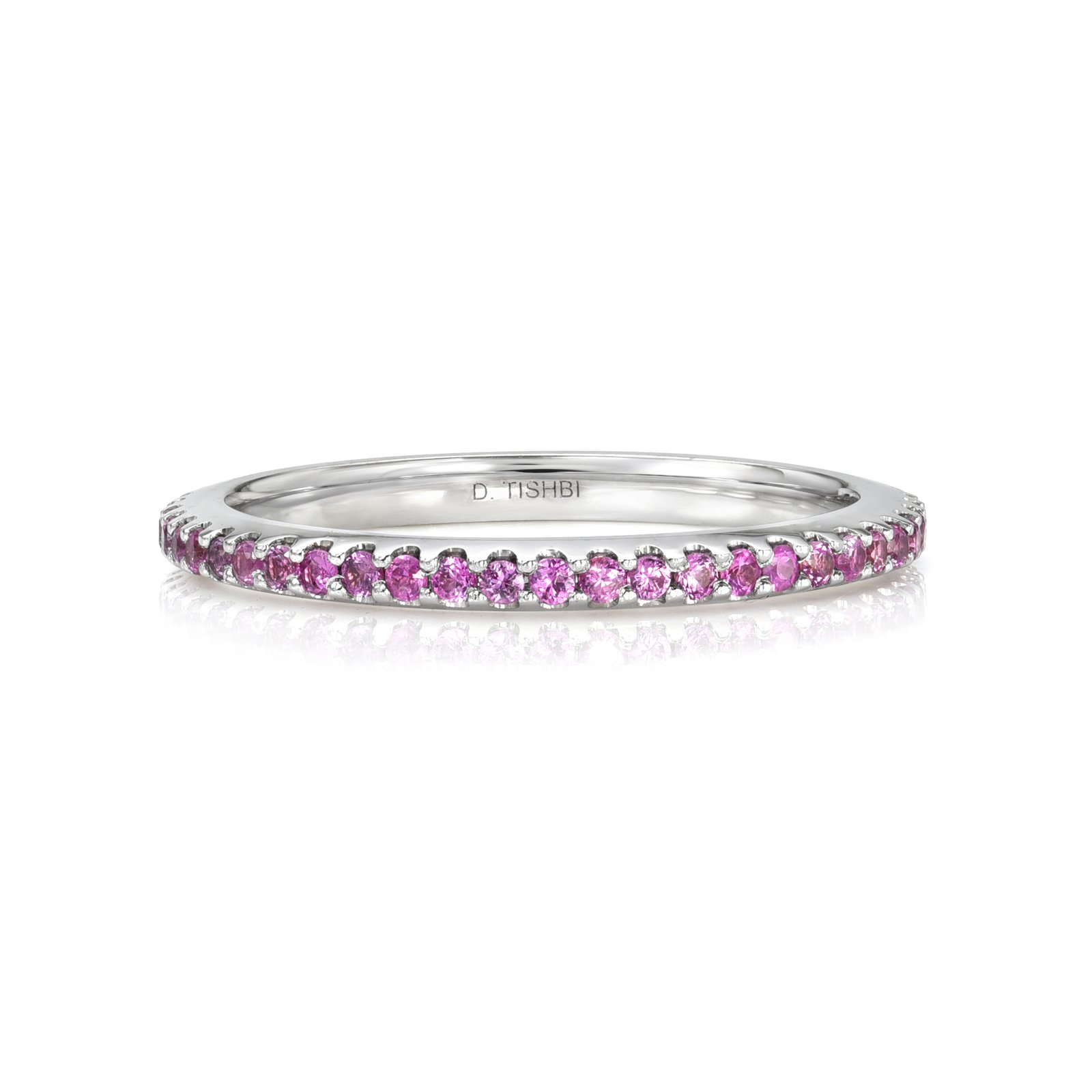 18K White Gold Pink Sapphire Eternity Ring