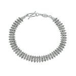 PT 950 – 3 Rows Braided Gray Diamonds Beads Bracelet
