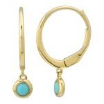 14k Yellow Gold Turquoise Earrings