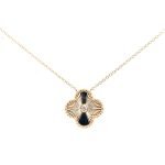 14k Yellow Gold Clover Diamond Necklace
