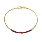 22KY Handmade Chain Ruby Bead Bracelet