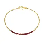 22KY Handmade Chain Ruby Bead Bracelet
