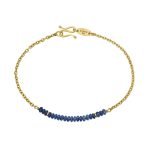 22KY Handmade Chain Blue Sapphire Bead Bracelet
